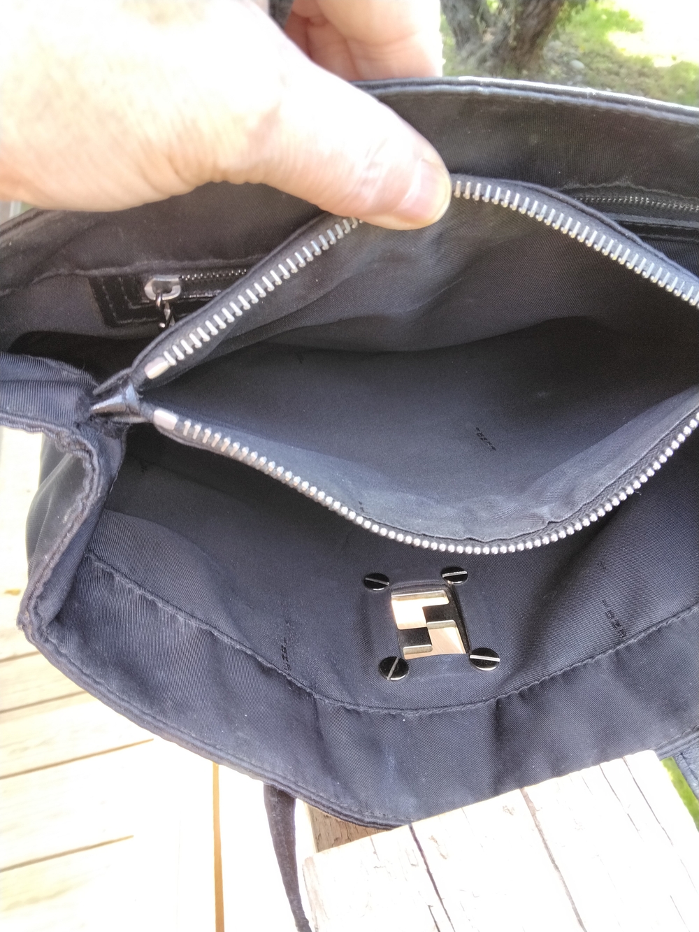 Fendi Black Satchel with Gold FF Plaque - Picture 13 of 13